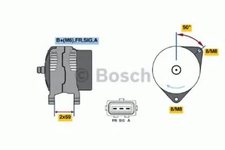 Генератор Генератор FORD MONDEO 3 -07 14V 125A BOSCH 0 986 049 181