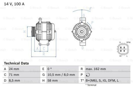 Генератор BOSCH 0 986 082 080