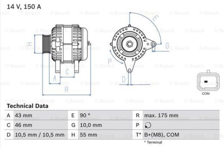 Генератор BOSCH 0 986 082 240