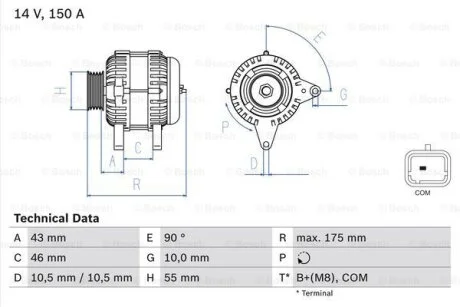 Генератор BOSCH 0 986 082 240