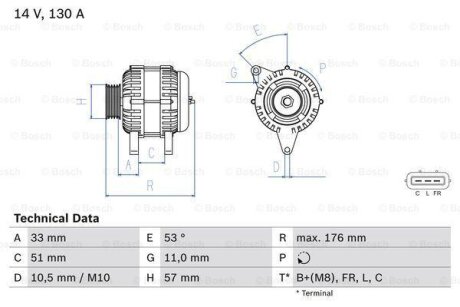 Генератор BOSCH 0 986 082 820
