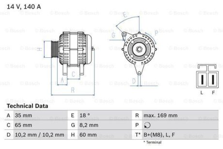 Генератор BOSCH 0 986 084 150
