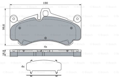 Комплект гальмівних накладок, дискове гальмо BOSCH 0 986 424 067
