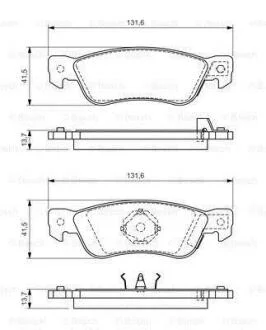 ISUZU гальмівні колодки задн.Trooper 2.6/2.8TD 87- BOSCH 0 986 424 262