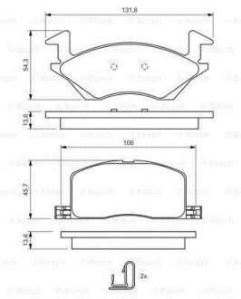 Гальмівні колодки дискові перед.Toyota Corolla/Camry/Starlet/Paseo/Tercel/Celica/Carina/MR2 (83-02) BOSCH 0 986 424 264