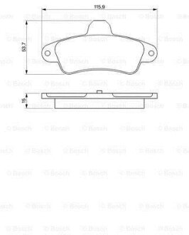 Гальмівні колодки задн. (без датчик.) FORD Mondeo -00, Cougar 98- BOSCH 0 986 424 277