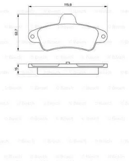 Гальмівні колодки задн. (без датчик.) FORD Mondeo -00, Cougar 98- BOSCH 0 986 424 277
