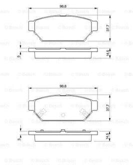 MITSUBISHI гальмівні колодки задн.Carisma 95- BOSCH 0 986 424 464