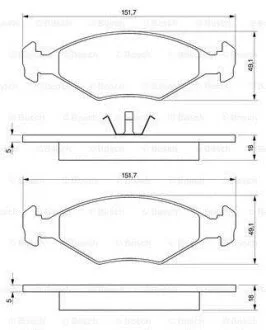 Колодки гальмівні дискові, комплект BOSCH 0 986 424 514