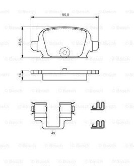 Комплект тормозных колодок, дисковый тормоз BOSCH 0 986 424 528