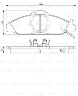 Колодки гальмівні дискові DAEWOO Korando/Musso 2.3,2.9,3.2 -05 BOSCH 0 986 424 551