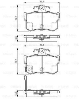 Комплект тормозных колодок, дисковый тормоз BOSCH 0 986 424 568