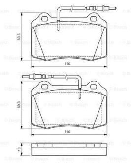 Гальмівні колодки дискові PEUGEOT 406 BOSCH 0 986 424 658