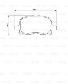 Комплект гальмівних колодок передн, TOYOTA COROLLA, PASEO, STARLET 1.3/1.5/1.6 05.95-02.00 BOSCH 0 986 424 692