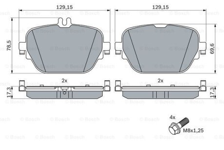 Комплект гальмівних колодок, дискове гальмо BOSCH 0 986 424 858