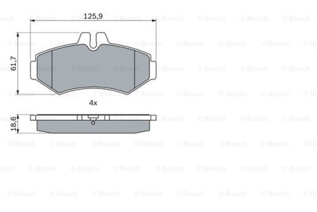 Комплект гальмівних накладок, дискове гальмо BOSCH 0 986 424 877 (фото 1)