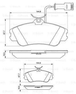 Гальмівні колодки диск. передн. (з датчик.) AUDI 80/100 BOSCH 0 986 461 115