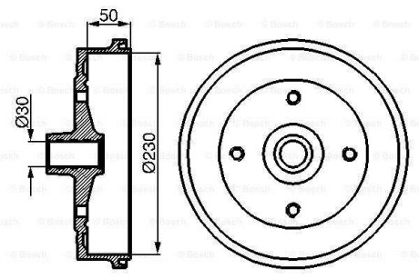 Гальмівний барабан BOSCH 0 986 477 030
