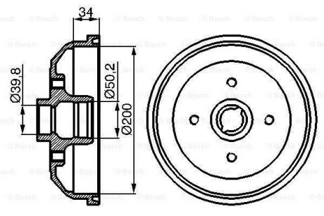 OPEL гальмівний барабан Corsa 82- BOSCH 0 986 477 040