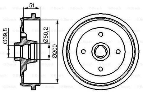VW барабан гальм. задній AUDI 80 -91 BOSCH 0 986 477 053