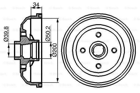 Гальмiвний барабан BOSCH 0 986 477 056
