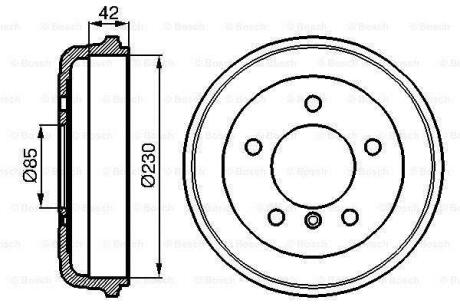 DB барабан гальмівний задній 207-210 230X42 BOSCH 0 986 477 101