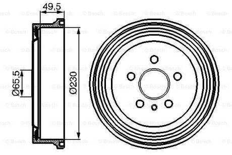 OPEL гальмівний барабан задній ZAFIRA 99-,VECTRA -02 BOSCH 0 986 477 104