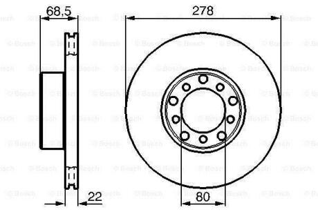DB диск гальмівний передній W126 80-85 BOSCH 0 986 478 061