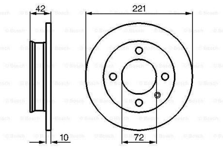 FORD диск гальмівний передній FIESTA 76-89 221 10 8.7 BOSCH 0 986 478 068