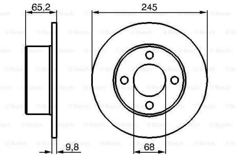 Диск гальмівний задн Лів/Прав AUDI 100 C3 2.3 08.86-11.90 BOSCH 0 986 478 073