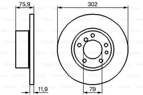 Диск гальмівний перед. BMW 5-serie (E34) (302*12) BOSCH 0 986 478 319