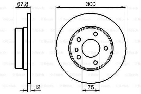 BMW диск гальмівний 7 E32 86-92 задн. BOSCH 0 986 478 322