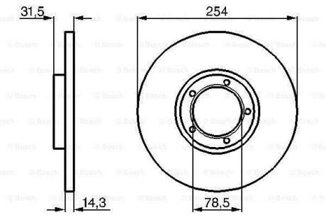 Диск гальмівний передн Лів/Прав FORD TRANSIT 1.6/2.0/2.5D 09.85-09.92 BOSCH 0 986 478 345