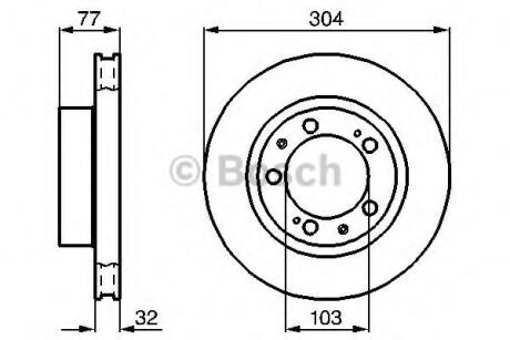 Гальмівний диск AUDI/PORSCHE 80/928/944 \'\'FL - знято з вир-ва BOSCH 0 986 478 408
