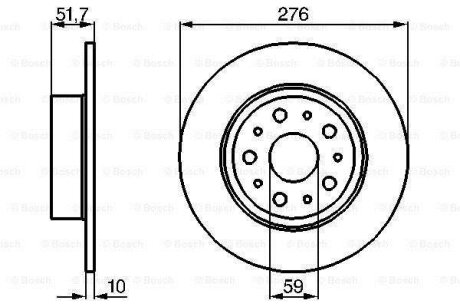 Диск гальмівний задн Лів/Прав ALFA ROMEO 166 LANCIA GAMMA, KAPPA 2.0-3.2 09.77-06.07 BOSCH 0 986 478 463