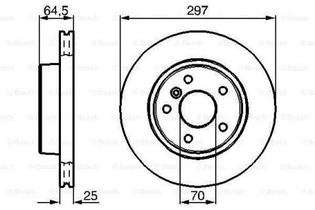Диск гальмівний передн Лів/Прав LAND ROVER RANGE ROVER II 2.5D-4.6 07.94-03.02 BOSCH 0 986 478 483
