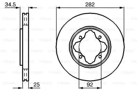 Диск гальмівний HONDA Accord \'\'F \'\'2,0-2,2 \'\'93-98 BOSCH 0 986 478 634