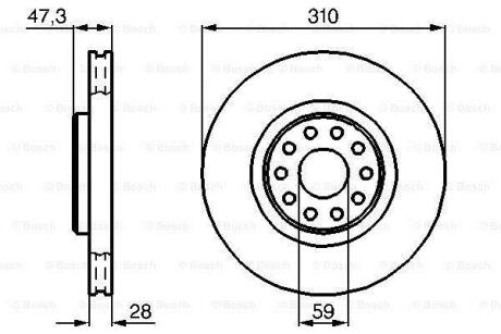 FIAT гальмівний диск передній Alfa Romeo 166 BOSCH 0 986 478 669