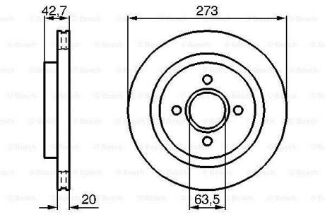 VW диск гальмівний передній Bora 10/00-, A3 04/99-, Octavia 08/00- BOSCH 0 986 478 816