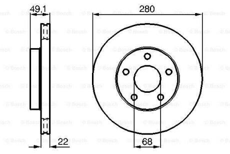 Диск гальмівний передній NISSAN MAXIMA 3.0I HJ30 12/88- BOSCH 0 986 478 833