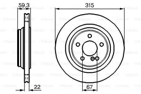 Диск гальмівний задній 315mm Db220/215 S500 S600 CL500 CL600,S55 AMG BOSCH 0 986 478 966