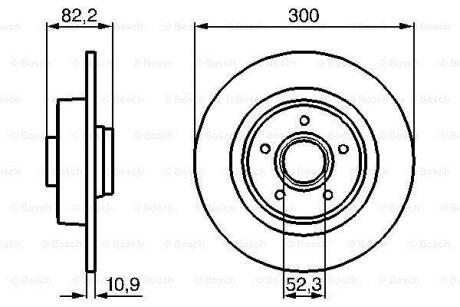 Диск гальмівний RENAULT \'\'R \'\'2.0-3.5 \'\'02-09 - знято з вир-ва BOSCH 0 986 478 971