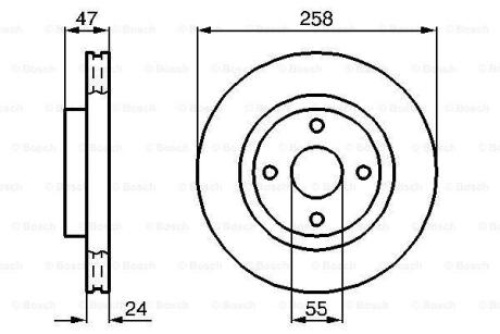 Диск гальмівний передн Лів/Прав MAZDA 323 F VI, 323 S VI 1.6-2.0D 09.98-05.04 BOSCH 0 986 478 989