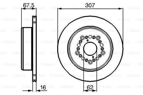 Гальмівний диск перед. (вентил.) LEXUS LS400 4,0 94-00 TOYOTA Century 5,0 BOSCH 0 986 479 023