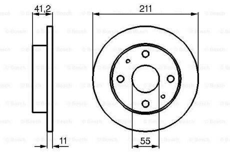 Диск гальм. передн. DAIHATSU CUORE BOSCH 0 986 479 119