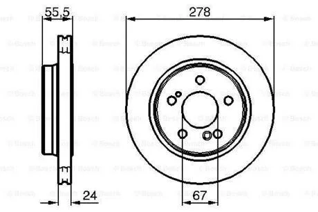 DB гальмівний диск задн.W124/203/210 3.6/4.2 BOSCH 0 986 479 133