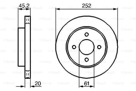 Диск гальмівний NISSAN Almera N15 \'\'R \'\'95-00 BOSCH 0 986 479 238