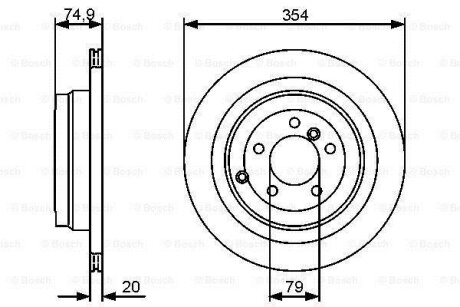 LANDROVER диск гальмівний задн.Discovery III,Range Rover III 02- BOSCH 0 986 479 479