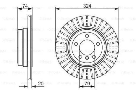 A_Диск гальмівний BMW 7(E65,E66) 730i,iL 04-08 R BOSCH 0 986 479 671
