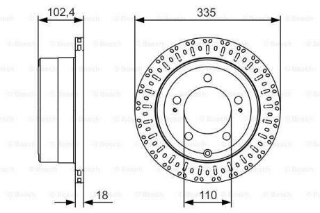 Диск гальмівний TOYOTA Land Cruiser J6/J7/J10 \'\'R \'\'98-07 BOSCH 0 986 479 A61